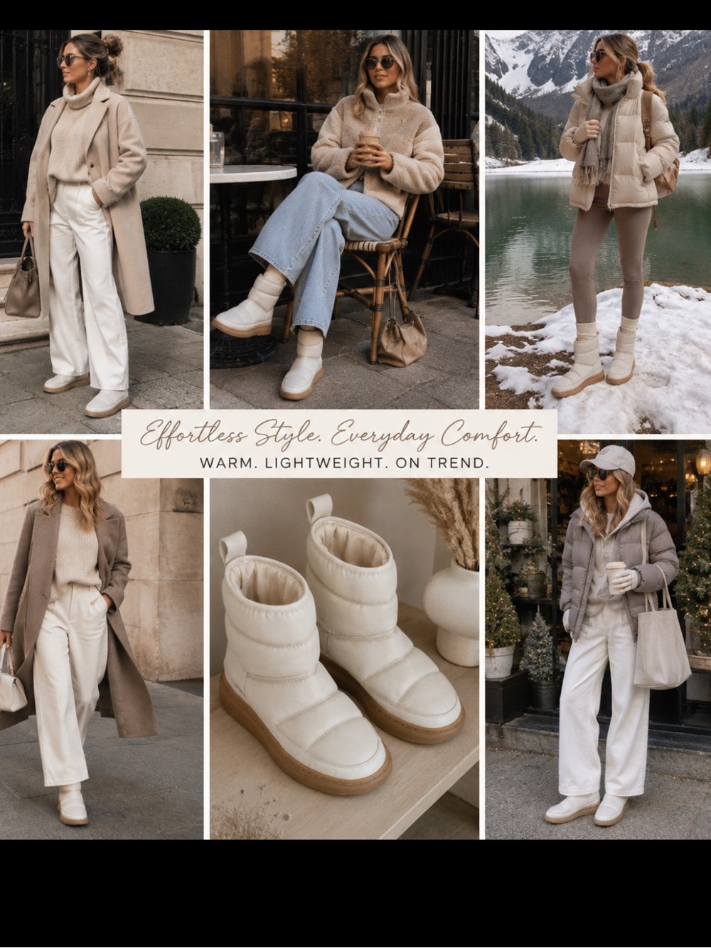 White Puffer Ivylee Copenhagen Moon Boots size 6 leather new price firm!!